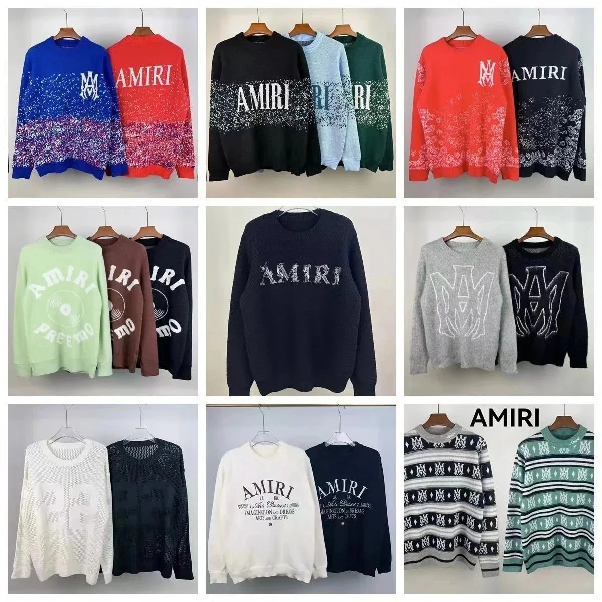 AMIRI Knit Sweaters for Men and Women - Fashionable Logo Design
