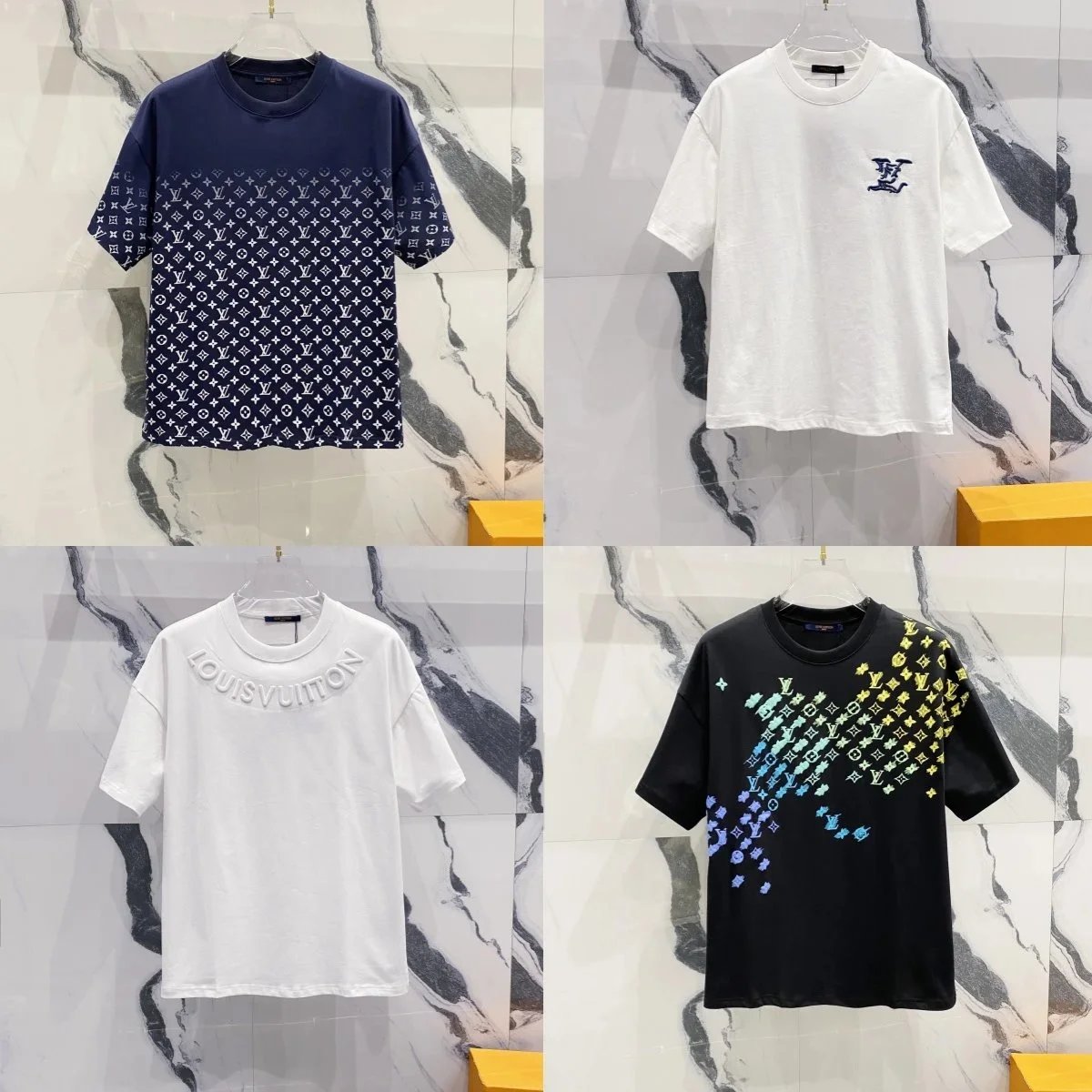 Louis Vuitton Men's T-Shirts with Monogram Pattern and Logo Design