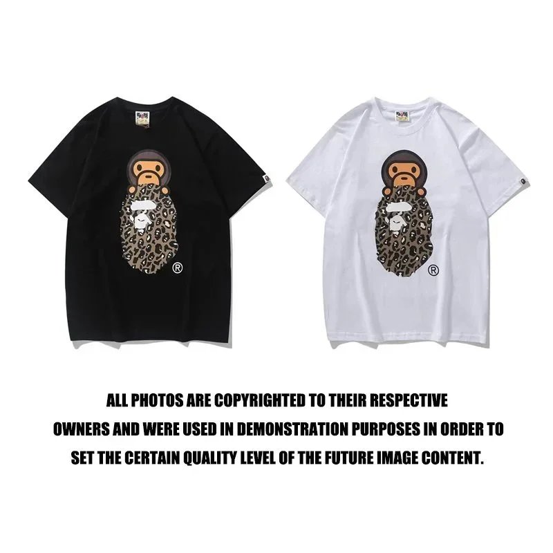 BAPE Camo猿人头T-Shirt Black and White