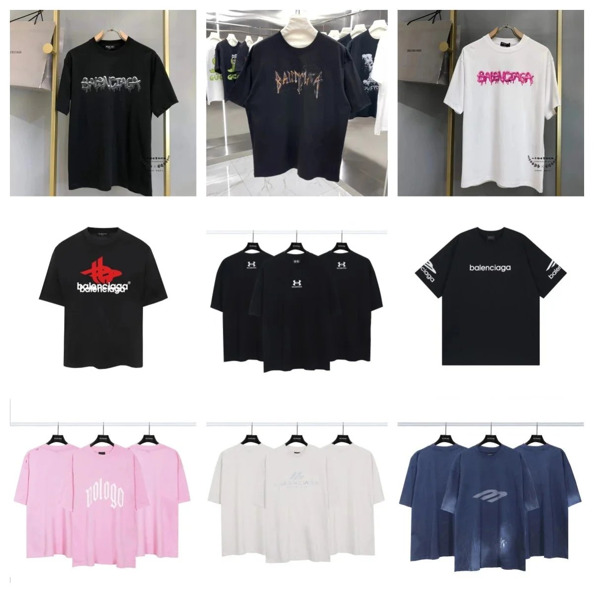 Balenciaga Logo T-Shirt Men Women Oversized Streetwear Fashion Tee