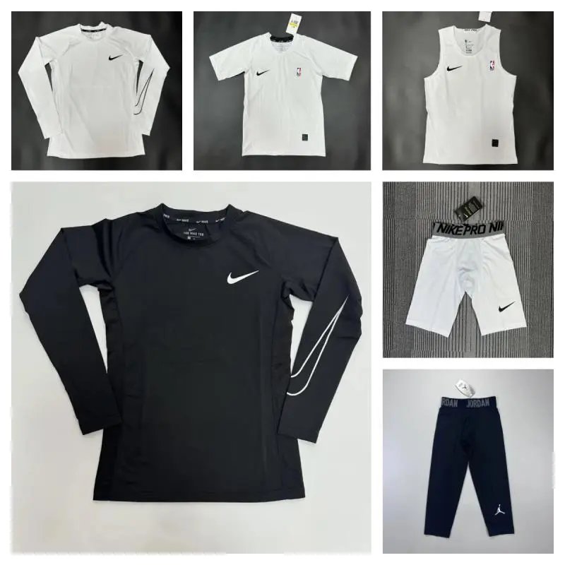 Nike Pro Dri-FIT Training Set Men's Long Sleeve T-Shirt Short Sleeve Tank Top Shorts Pants