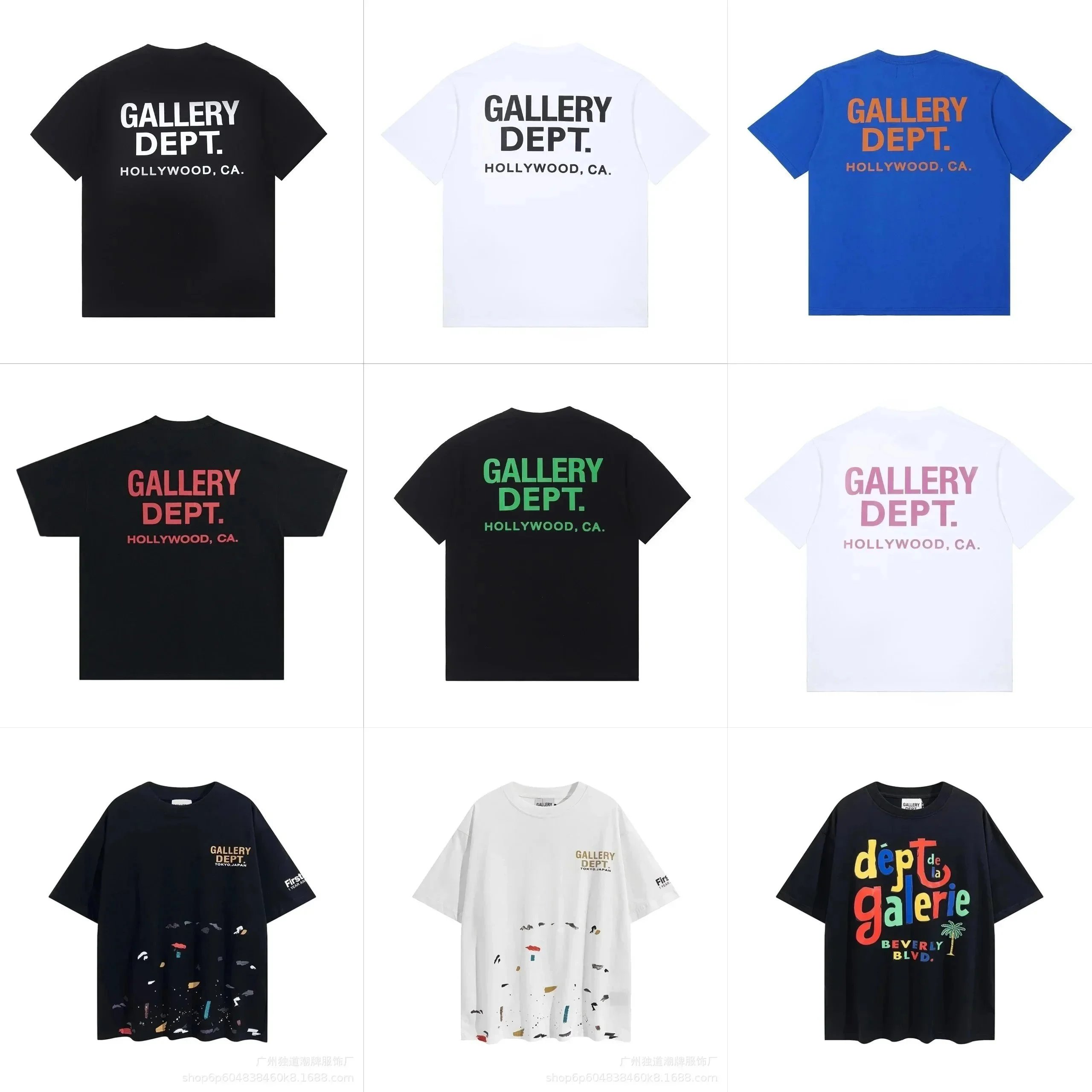 Gallery Dept T-Shirt Hollywood CA Logo Print Unisex Streetwear Tee