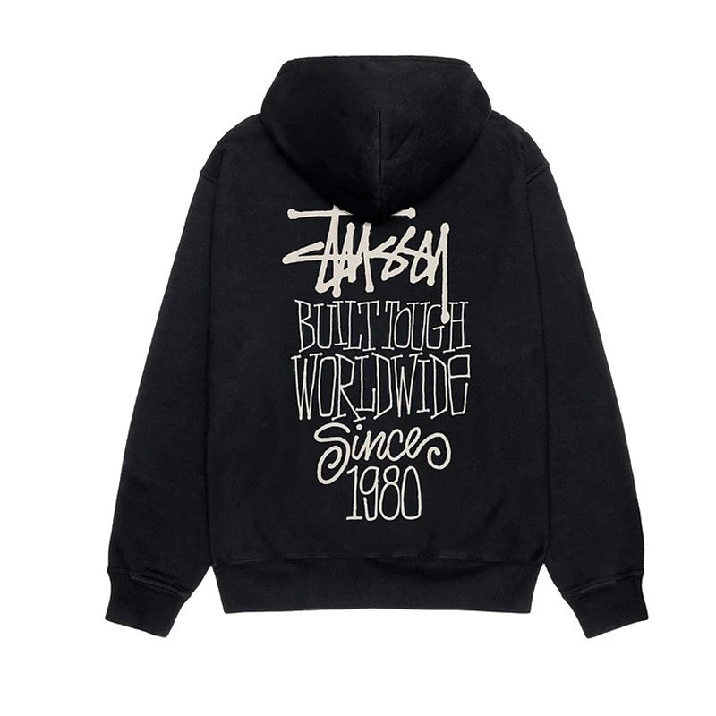 Stussy Built Tough Worldwide Since 1980 Hoodie Black