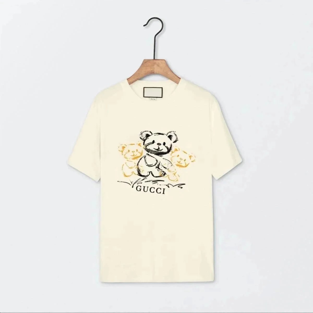 Gucci Bear Print Cream T-Shirt for Men and Women