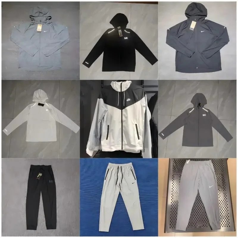 Nike Men's Hooded Windbreaker Jacket & Track Pants Set