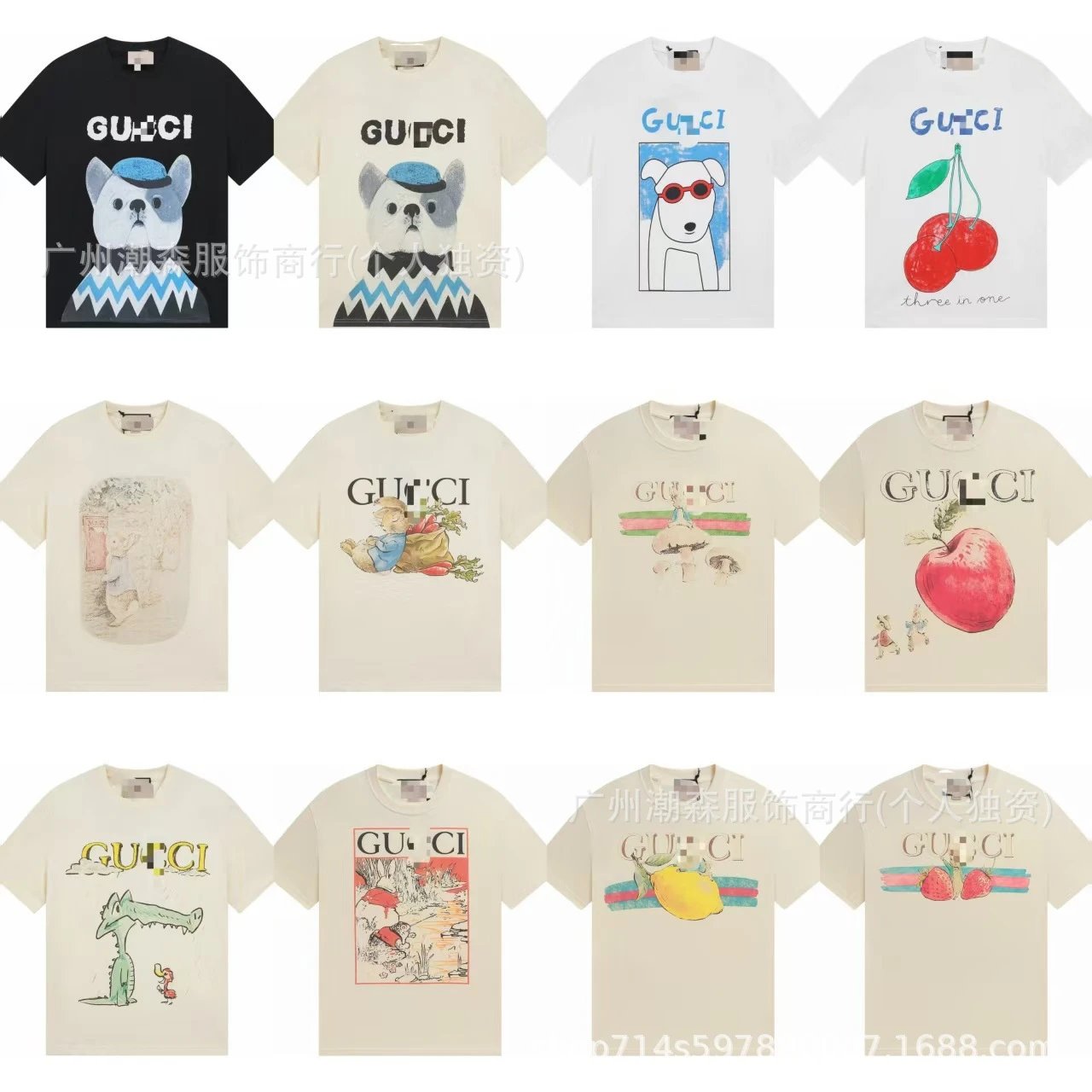 Gucci Printed T-Shirts for Men and Women Fashion Casual Wear