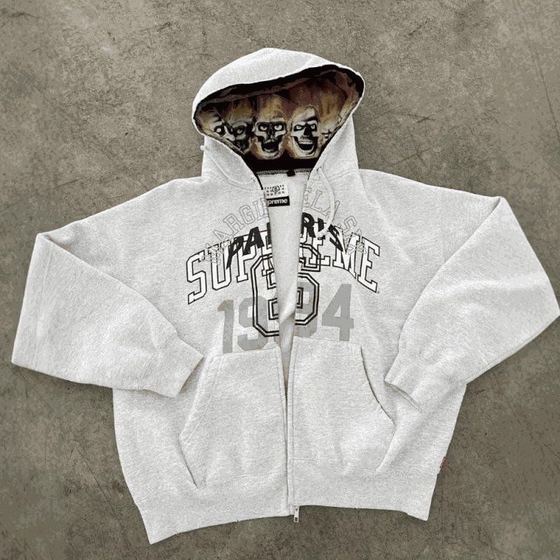 Supreme Arch Logo Zip-Up Hoodie White 1994