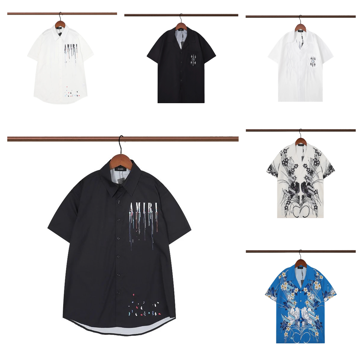 AMIRI Short Sleeve Button-Up Shirts for Men