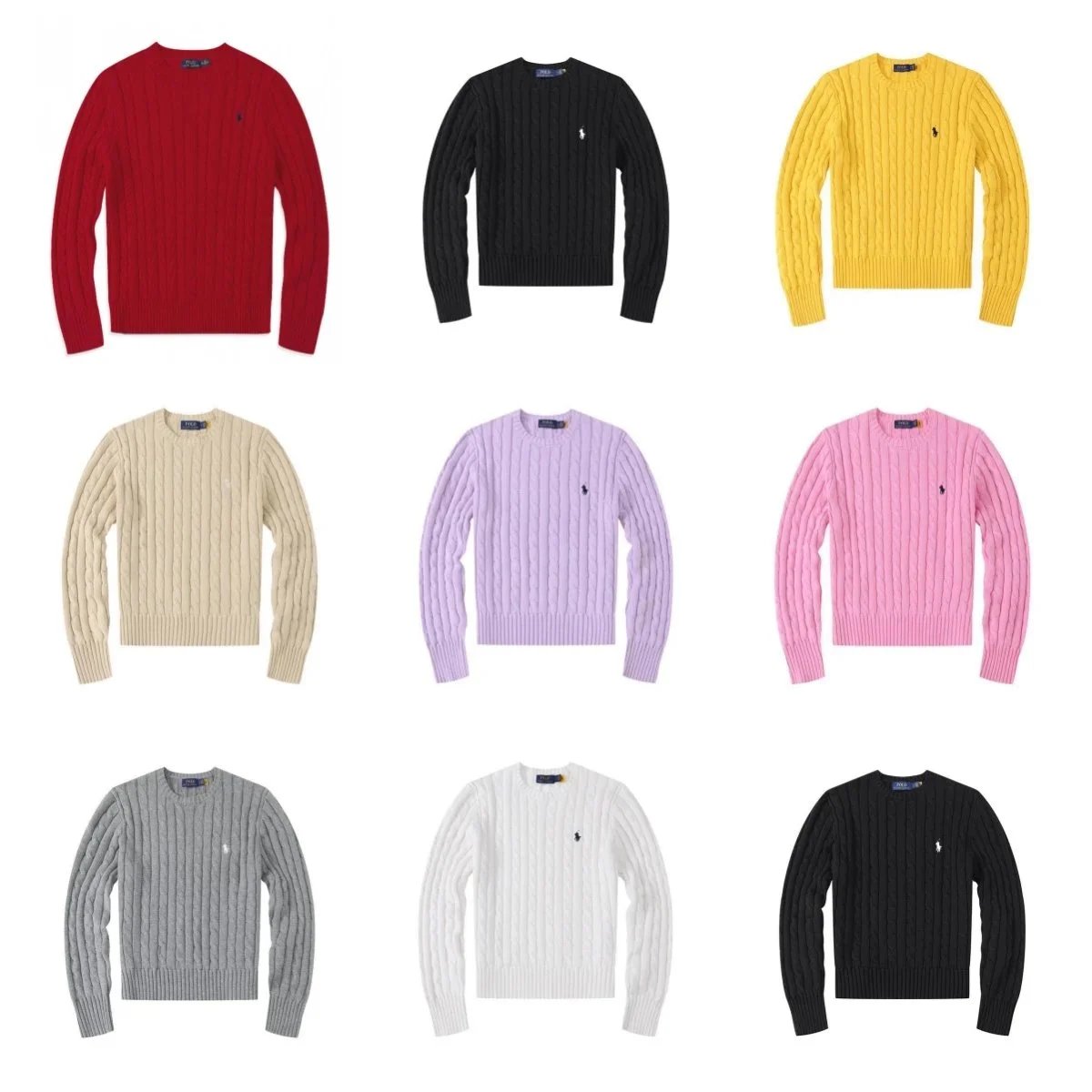 Ralph Lauren Cable Knit Sweater Men's Classic Crewneck Sweater