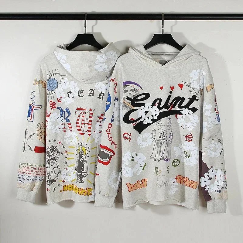 Saint Graffiti Print Hoodie for Women and Men