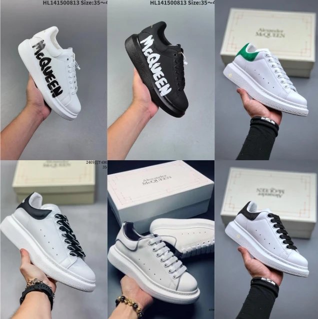 Alexander McQueen White and Black Sneakers for Men and Women