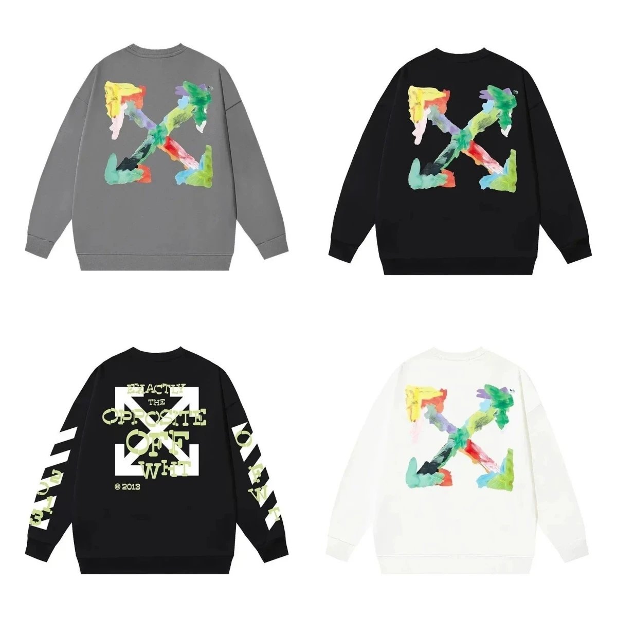 OFF-WHITE Painted X Logo Crewneck Sweatshirt