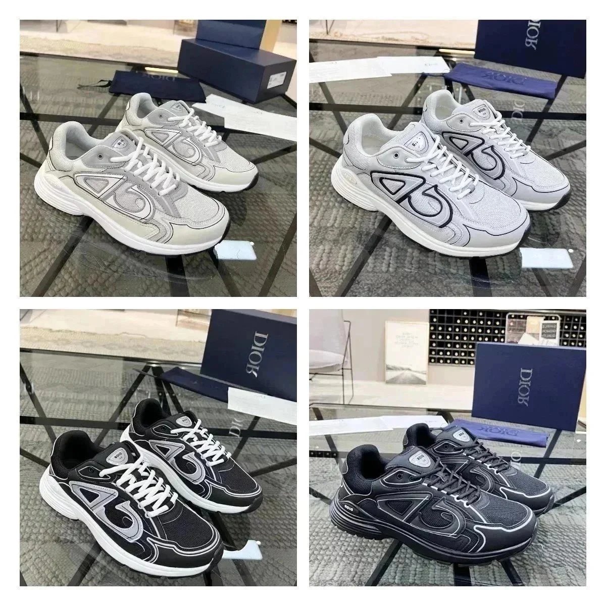 Dior Men's and Women's Sneakers with Logo Design