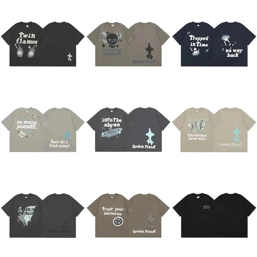 Broken Planet T-Shirts Cosmic Design Streetwear Fashion