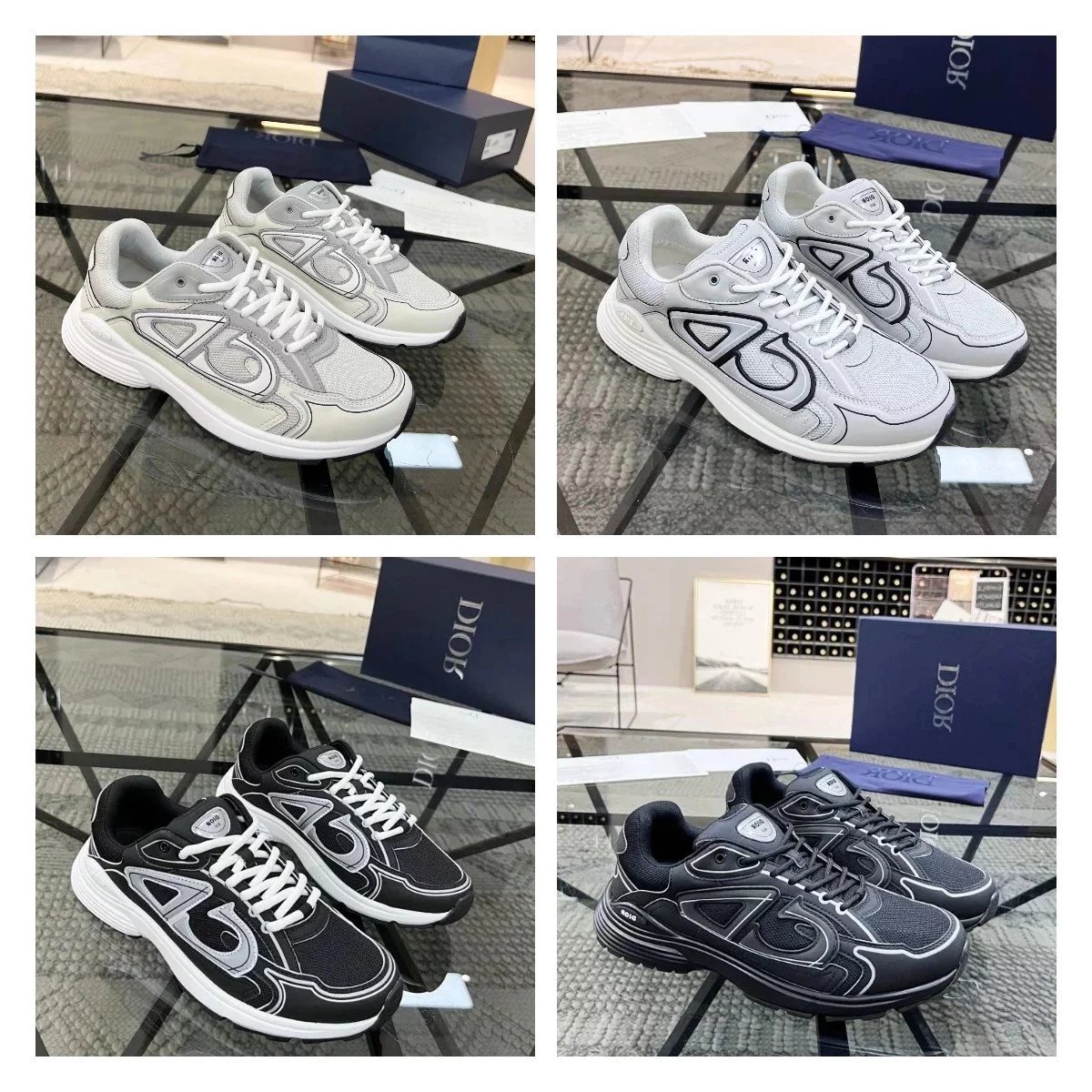 Dior Men's and Women's Sneakers with Logo Design