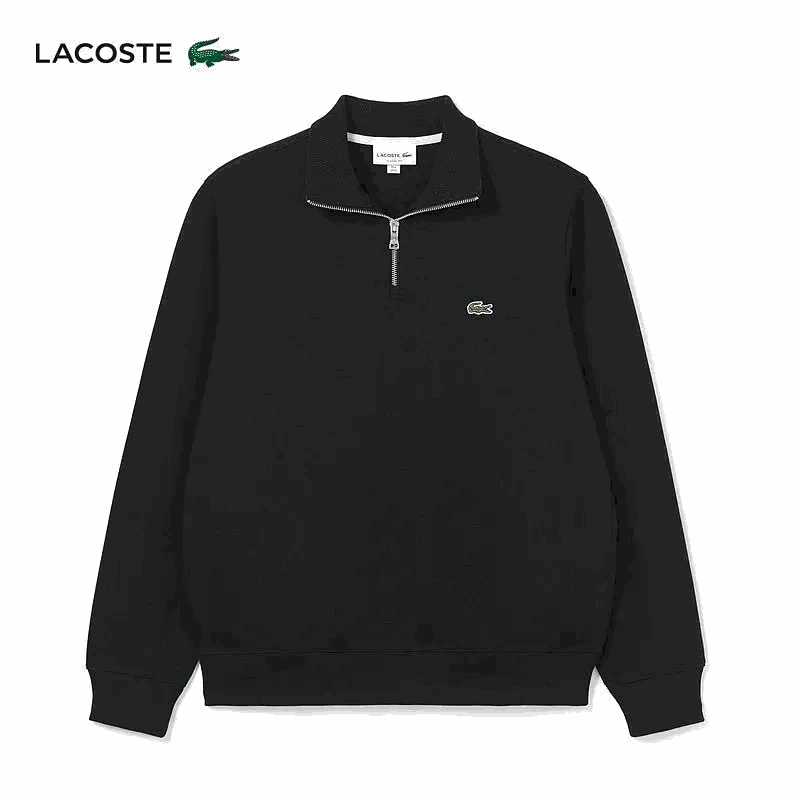 LACOSTE Men's Black Half-Zip Sweatshirt