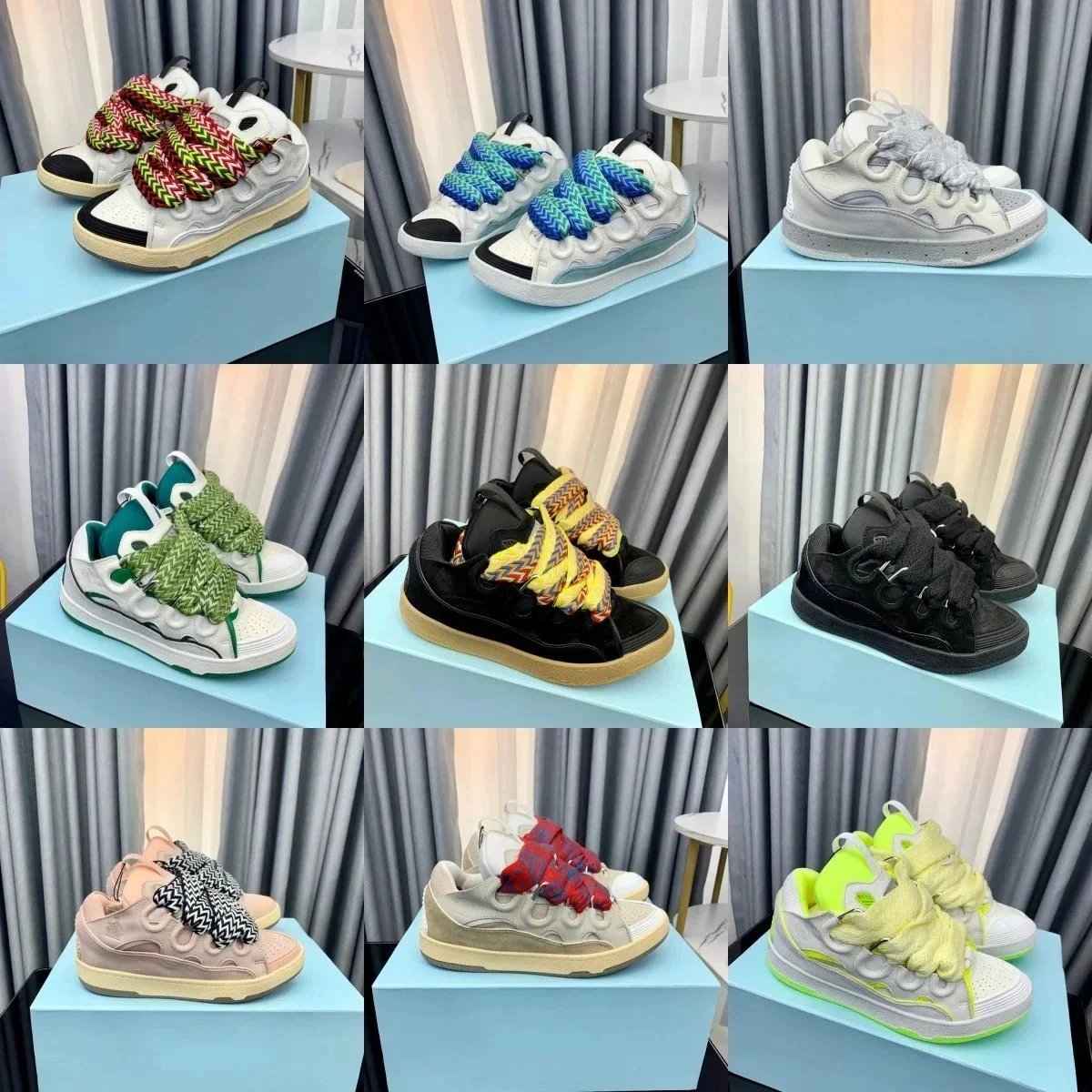 Trendy Chunky Sneakers with Colorful Laces for Women and Men