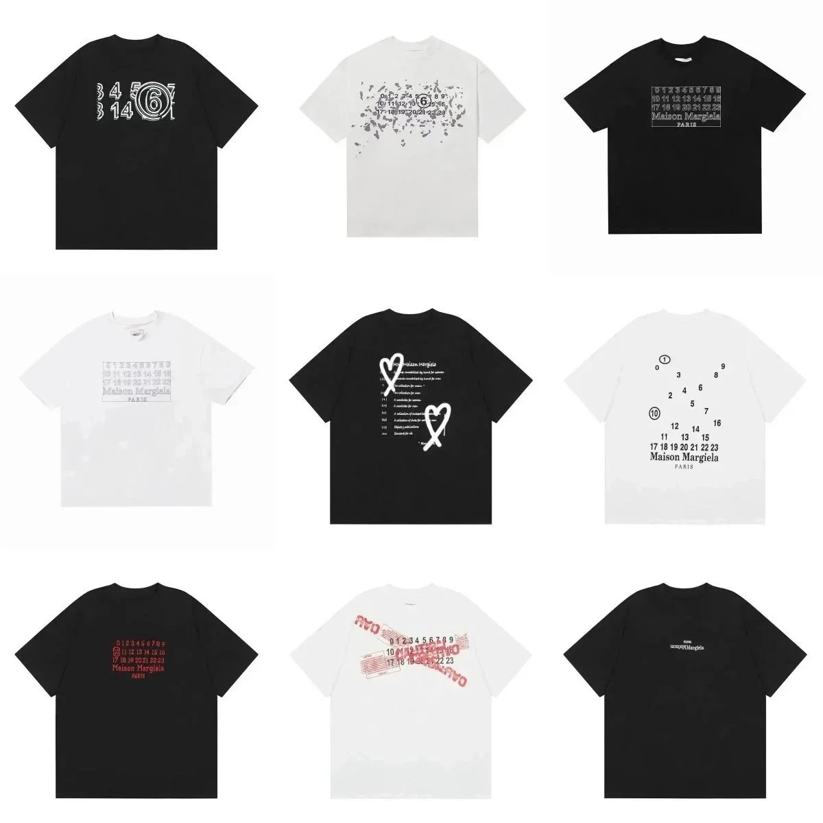 Maison Margiela Number Series T-Shirt Unisex Streetwear