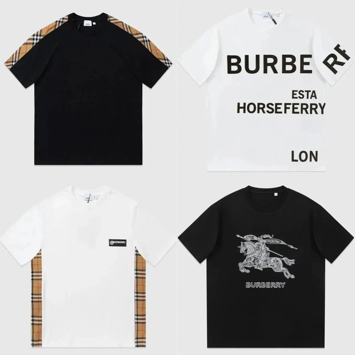 Burberry T-Shirts with Iconic Check and Logo Design