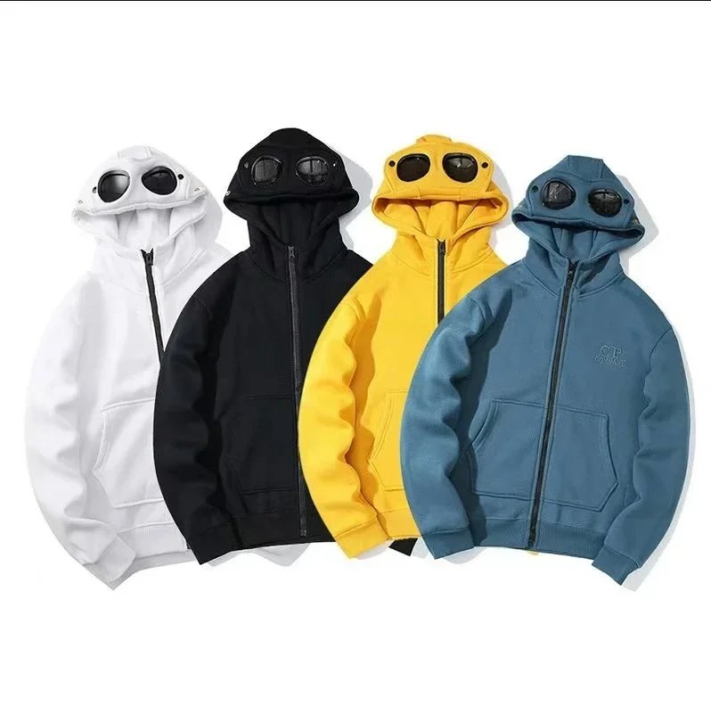 C.P. Company Goggle Hoodie Zip-Up Sweatshirt Men's Fashion Streetwear