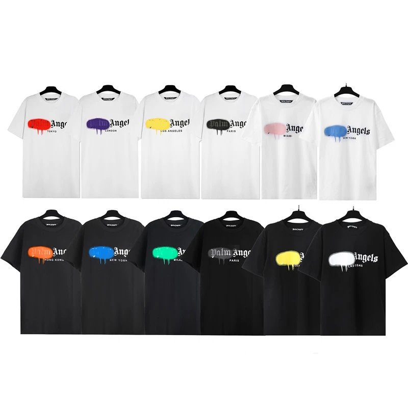 Palm Angels City Drip Logo T-Shirt White Black