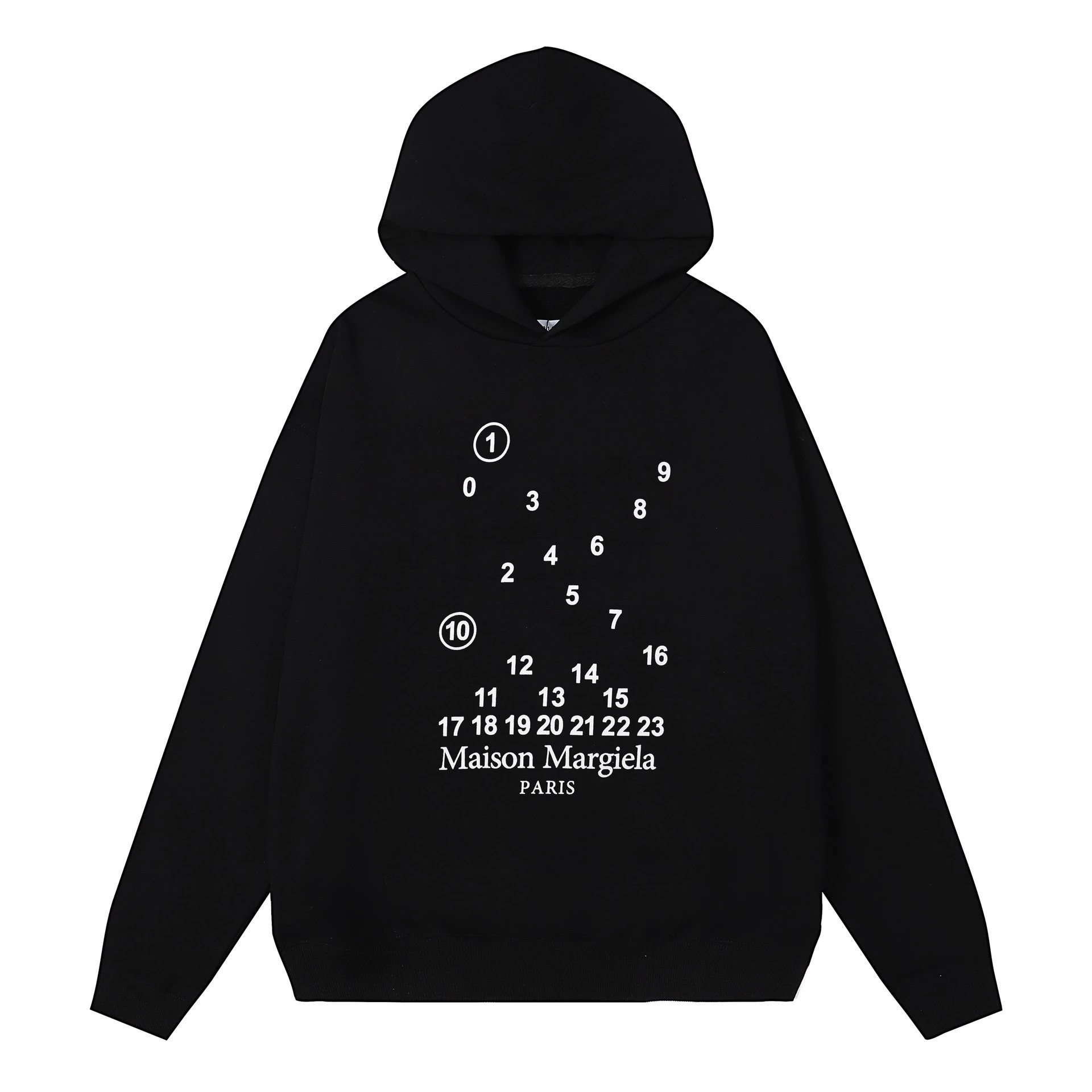 Maison Margiela Number Print Hoodie Black