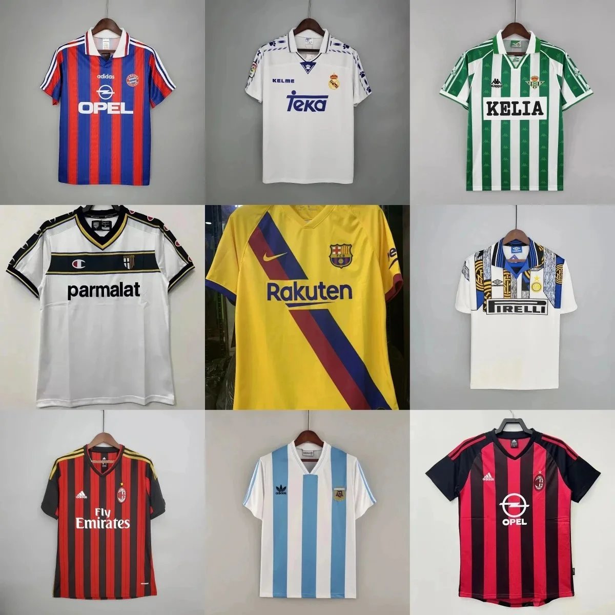Vintage Football Jerseys Collection from Top Clubs