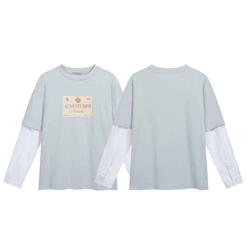 ACNE STUDIOS Layered Long Sleeve T-Shirt in Mint Green