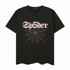 Cy5der Spider Web Design Black T-Shirt for Men and Women