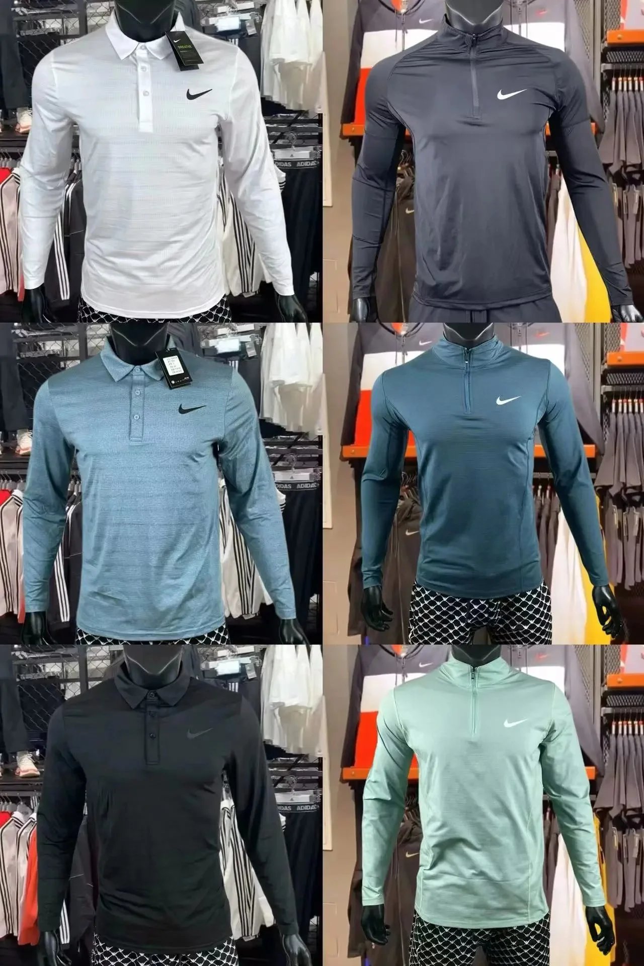 Nike Men's Long Sleeve Polo & Half-Zip Performance Shirts
