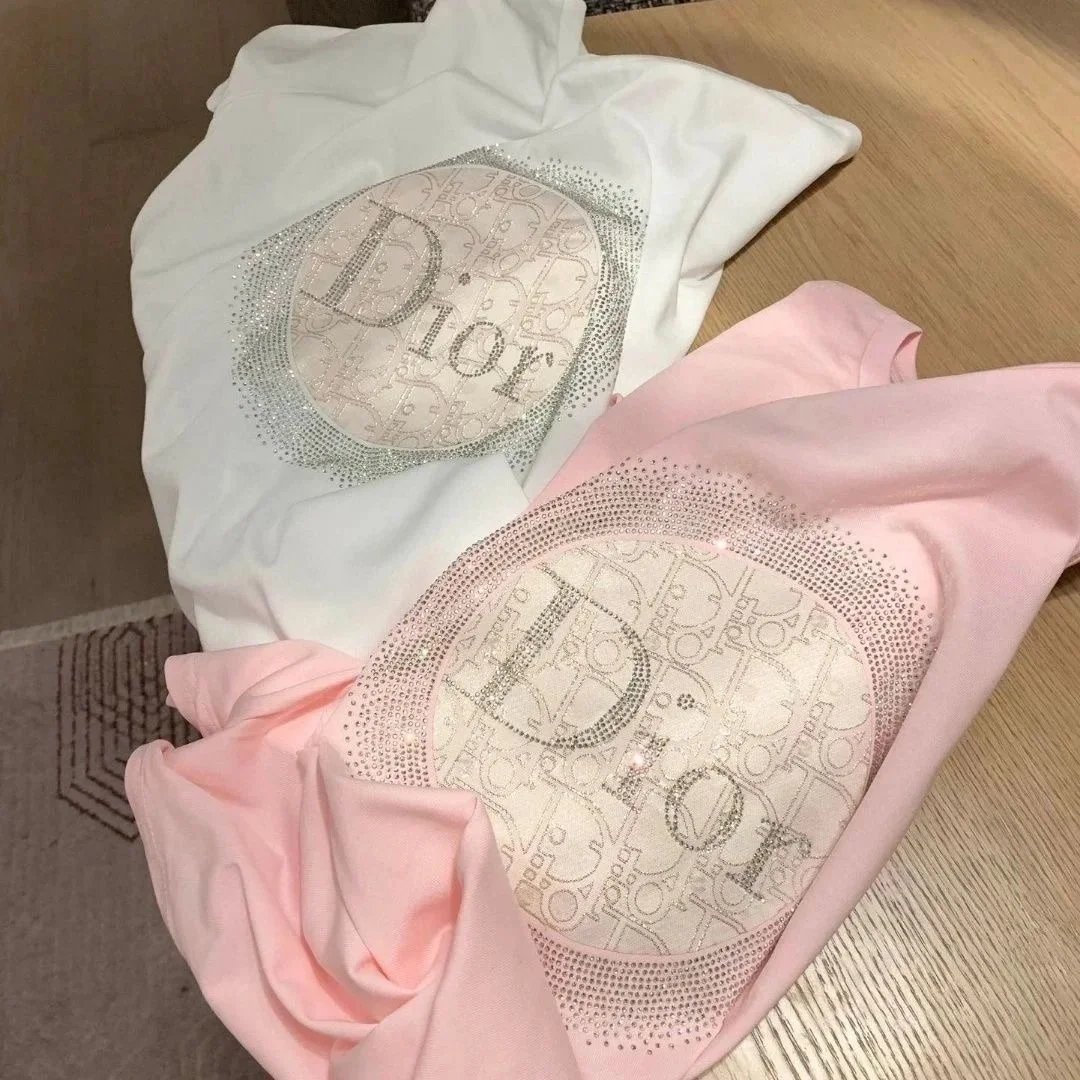 Dior Logo Embellished T-Shirt Women Fashion Trendy Top