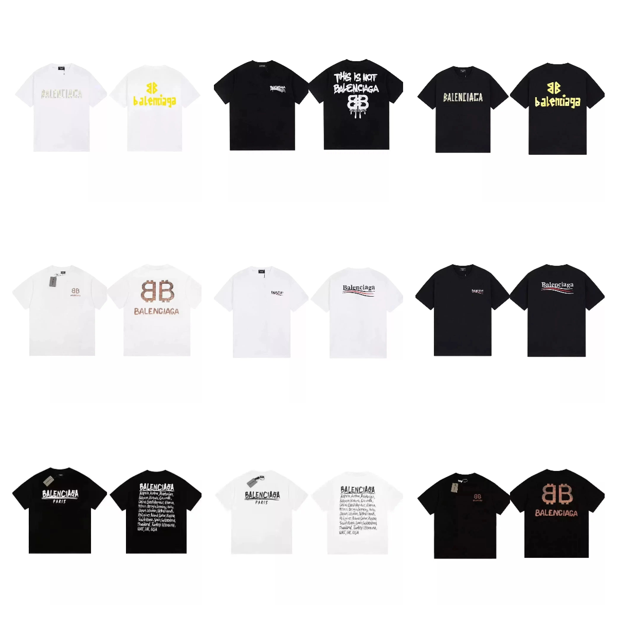 Balenciaga Logo T-Shirt Men Women Streetwear Fashion Tee