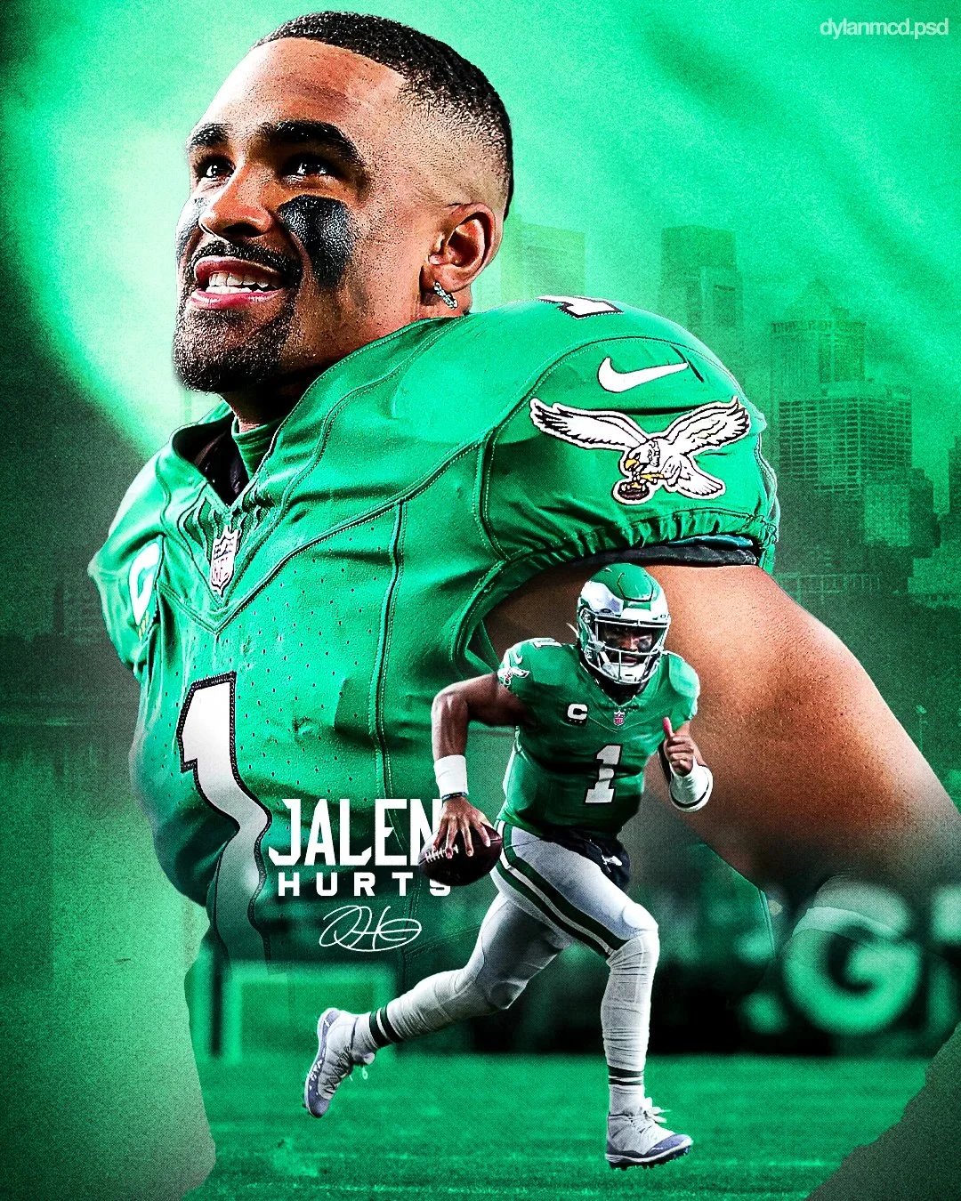 Jalen Hurts NFL Jersey Green Philadelphia Eagles Football Jersey