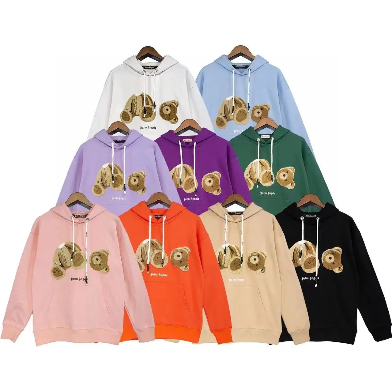 Palm Angels Bear Hoodie Sweatshirt Unisex Oversized Pullover Hoodie