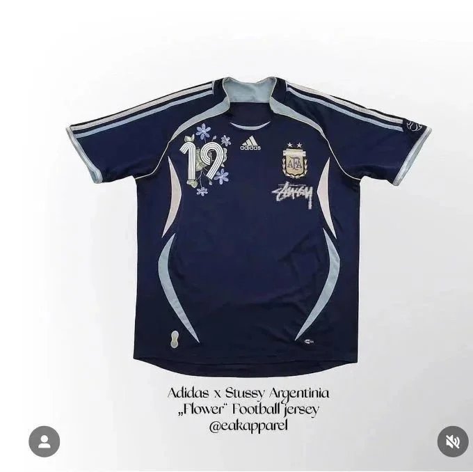 Adidas x Stussy Argentina Flower Football Jersey