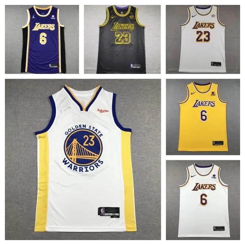NBA Lakers and Warriors Basketball Jerseys 23 6 Swingman Jersey