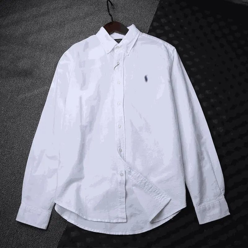 White Long Sleeve Oxford Shirt for Men Classic Fit
