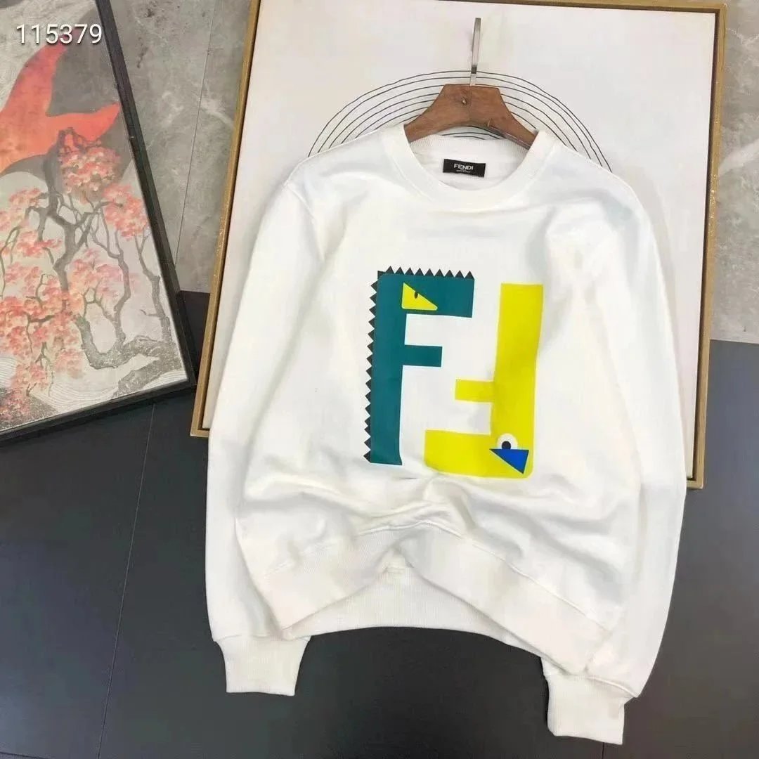 FENDI White Sweatshirt with Colorful FF Logo Design