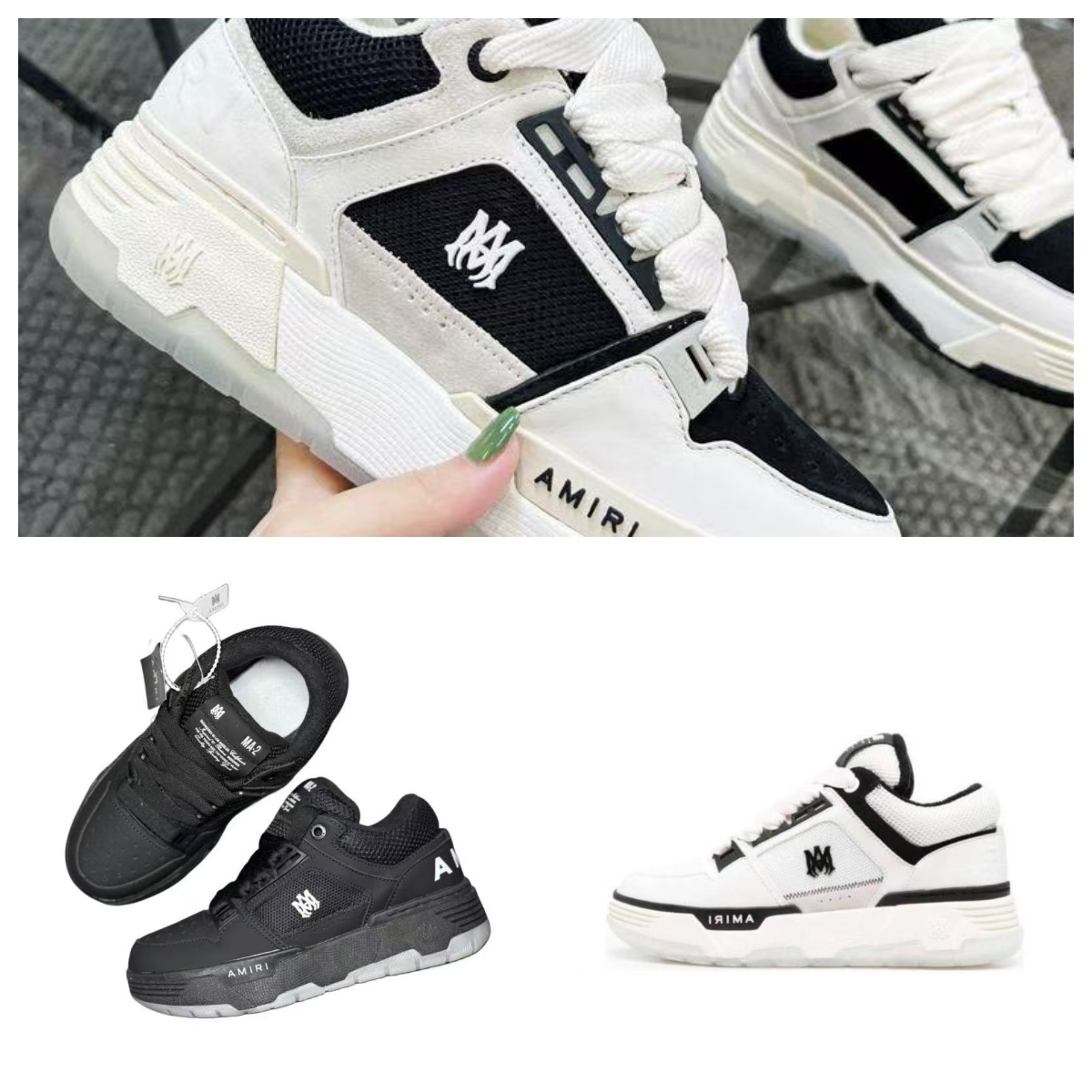 AMIRI White and Black Sneakers for Men and Women