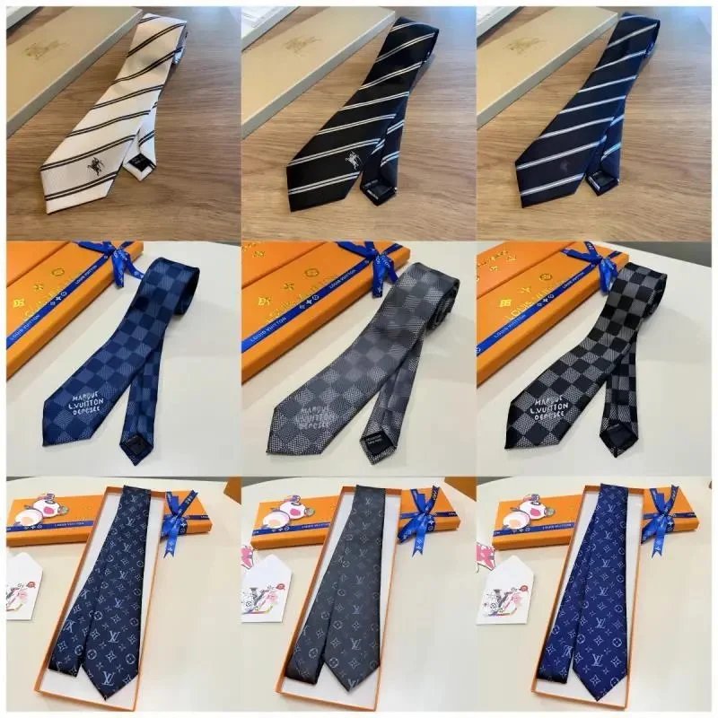 Luxury Louis Vuitton Men's Silk Ties with Monogram Pattern