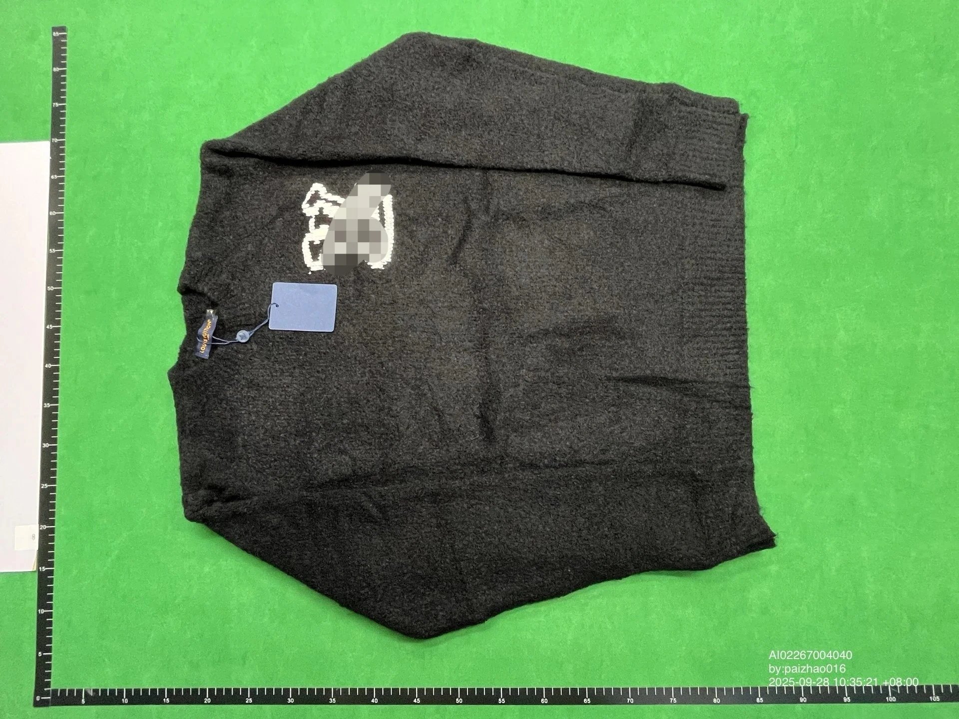 Gucci Knit Sweater with Logo Design Black Wool Blend